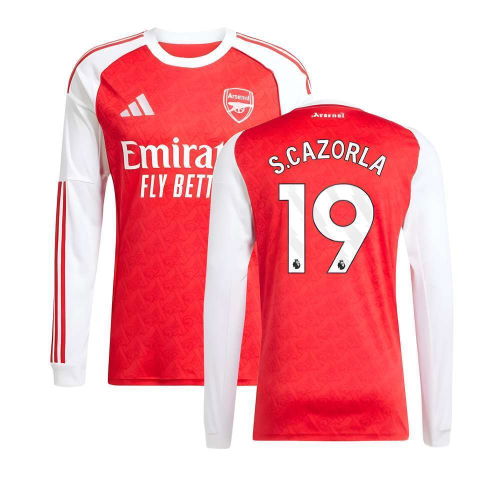 2025-2026 Arsenal Long Sleeve Home Shirt (S.Cazorla 19)