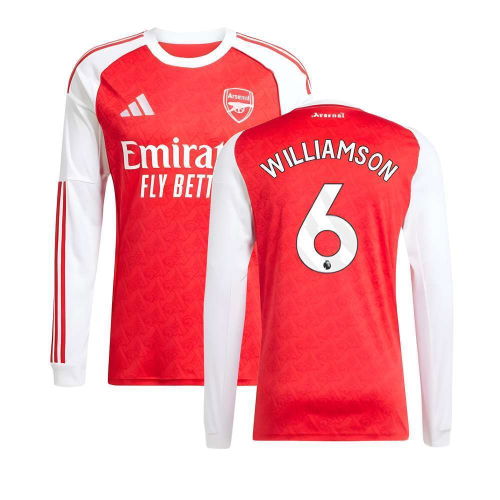 2025-2026 Arsenal Long Sleeve Home Shirt (Williamson 6)