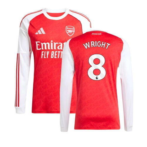 2025-2026 Arsenal Long Sleeve Home Shirt (Wright 8)