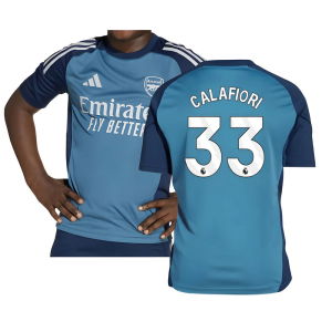 2025-2026 Arsenal Training Shirt (Blanch Blue) - Kids (Calafiori 33)