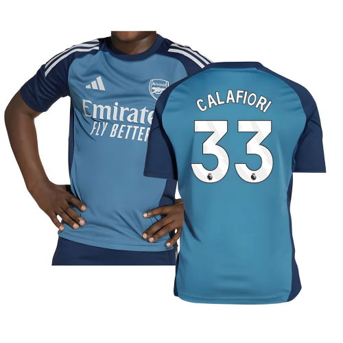 2025-2026 Arsenal Training Shirt (Blanch Blue) - Kids (Calafiori 33)