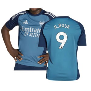 2025-2026 Arsenal Training Shirt (Blanch Blue) - Kids (G.Jesus 9)