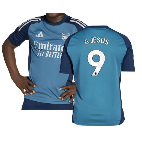 2025-2026 Arsenal Training Shirt (Blanch Blue) - Kids (G.Jesus 9)