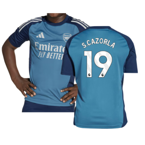 2025-2026 Arsenal Training Shirt (Blanch Blue) - Kids (S.Cazorla 19)