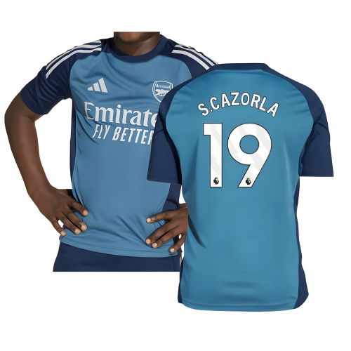 2025-2026 Arsenal Training Shirt (Blanch Blue) - Kids (S.Cazorla 19)