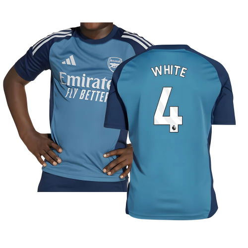 2025-2026 Arsenal Training Shirt (Blanch Blue) - Kids (White 4)