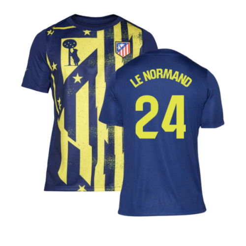 2025-2026 Atletico Madrid Pre-Match Shirt (Blue-Yellow) (Le Normand 24)