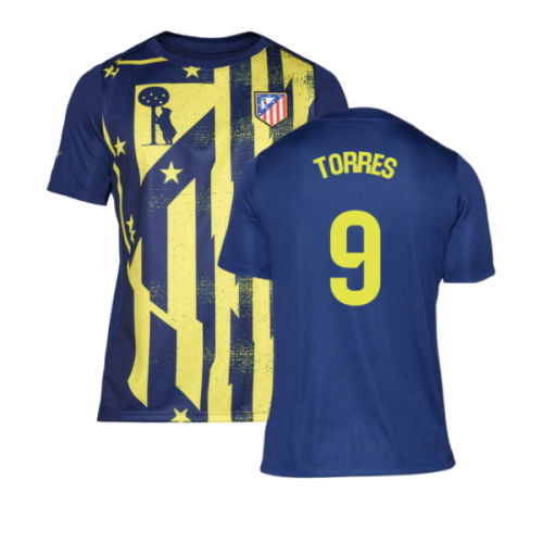 2025-2026 Atletico Madrid Pre-Match Shirt (Blue-Yellow) (Torres 9)