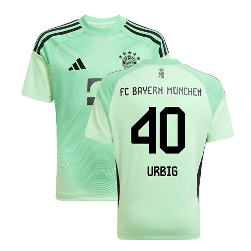 2025-2026 Bayern Munich Home Goalkeeper Shirt (Glory Mint) - Kids (Urbig 40)