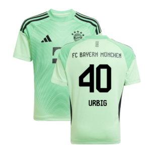 2025-2026 Bayern Munich Home Goalkeeper Shirt (Glory Mint) - Kids (Urbig 40)