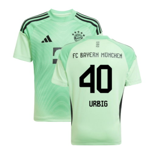 2025-2026 Bayern Munich Home Goalkeeper Shirt (Glory Mint) - Kids (Urbig 40)