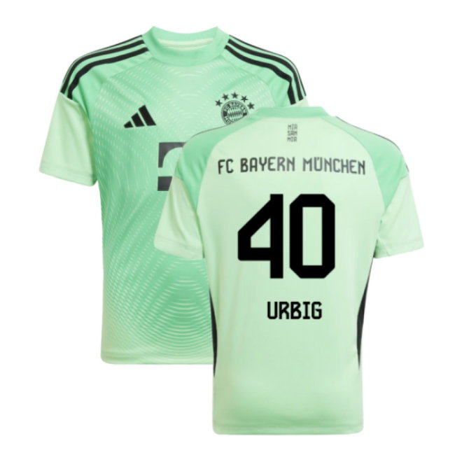 2025-2026 Bayern Munich Home Goalkeeper Shirt (Glory Mint) - Kids (Urbig 40)