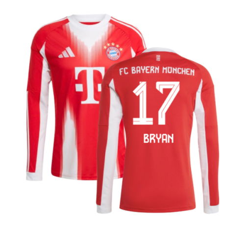2025-2026 Bayern Munich Long Sleeve Home Shirt (Bryan 17)