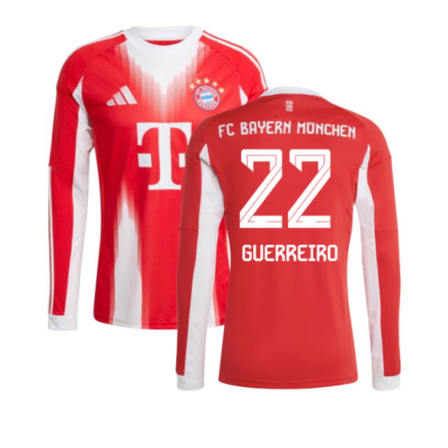 2025-2026 Bayern Munich Long Sleeve Home Shirt (Guerreiro 22)