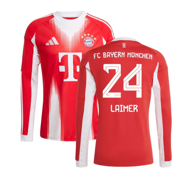 2025-2026 Bayern Munich Long Sleeve Home Shirt (Laimer 24)