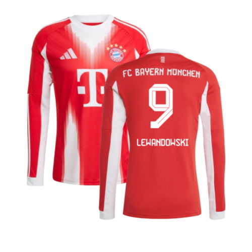 2025-2026 Bayern Munich Long Sleeve Home Shirt (Lewandowski 9)