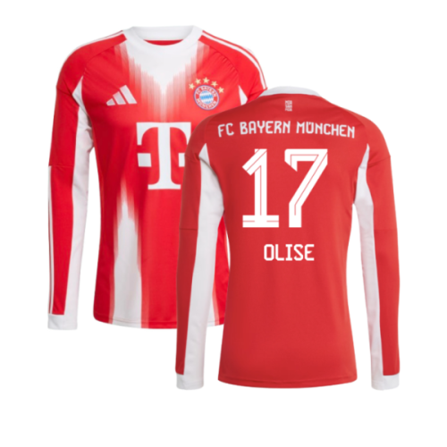 2025-2026 Bayern Munich Long Sleeve Home Shirt (Olise 17)
