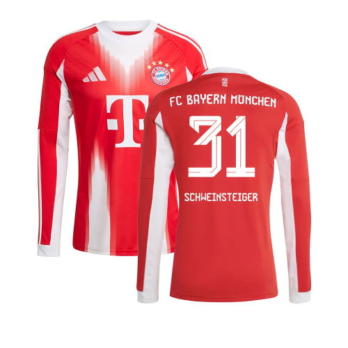2025-2026 Bayern Munich Long Sleeve Home Shirt (Schweinsteiger 31)
