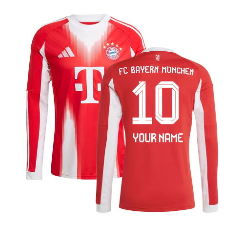 2025-2026 Bayern Munich Long Sleeve Home Shirt (Your Name)