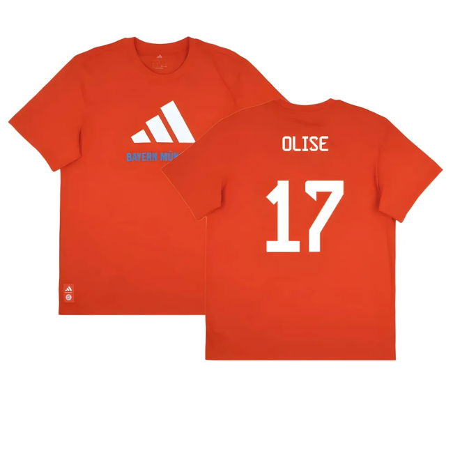 2025-2026 Bayern Munich Seasonal Graphic Tee (Red) (Olise 17)