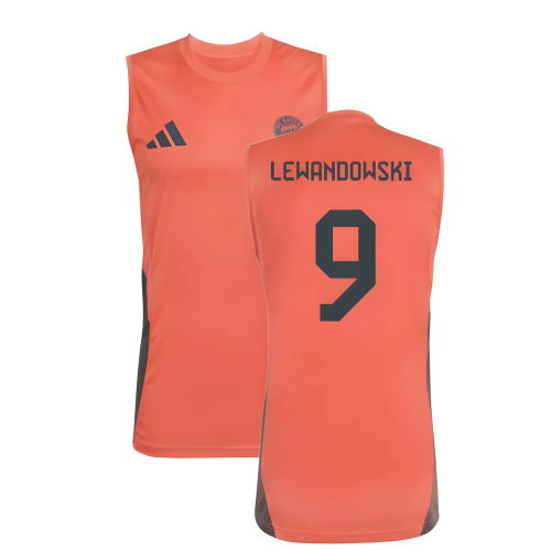 2025-2026 Bayern Munich Sleeveless Jersey (Easy Coral) (Lewandowski 9)