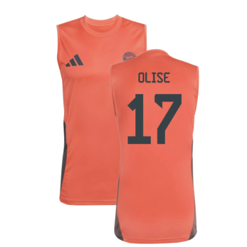 2025-2026 Bayern Munich Sleeveless Jersey (Easy Coral) (Olise 17)