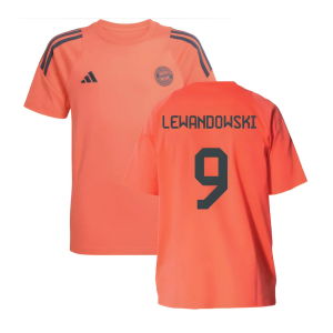 2025-2026 Bayern Munich Training Tee (Easy Coral) - Kids (Lewandowski 9)