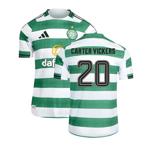 2025-2026 Celtic Authentic Home Shirt (Carter Vickers 20)