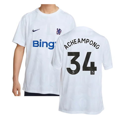 2025-2026 Chelsea Academy Pro Pre-Match Football Top (White) (Acheampong 34)