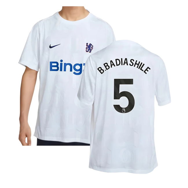 2025-2026 Chelsea Academy Pro Pre-Match Football Top (White) (B.Badiashile 5)