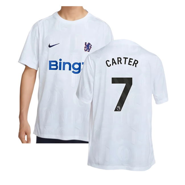 2025-2026 Chelsea Academy Pro Pre-Match Football Top (White) (Carter 7)