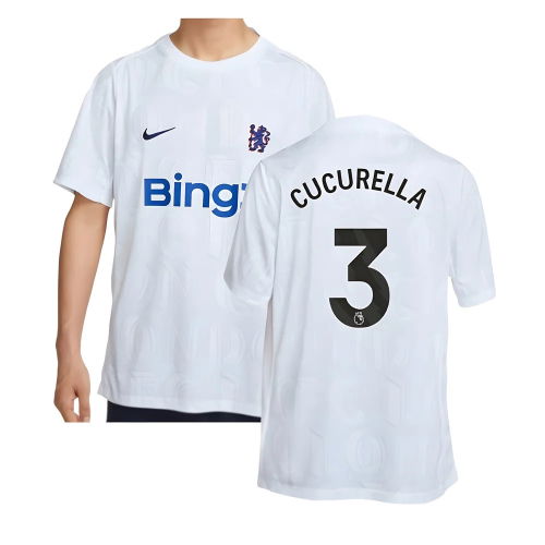 2025-2026 Chelsea Academy Pro Pre-Match Football Top (White) (Cucurella 3)