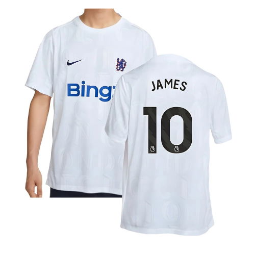 2025-2026 Chelsea Academy Pro Pre-Match Football Top (White) (James 10)