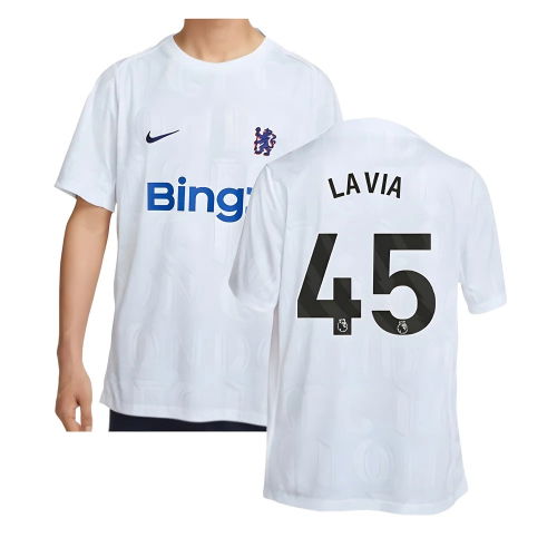 2025-2026 Chelsea Academy Pro Pre-Match Football Top (White) (Lavia 45)