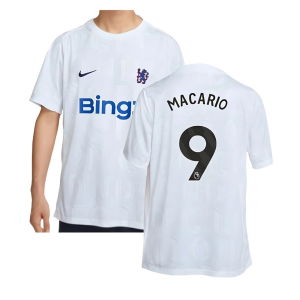 2025-2026 Chelsea Academy Pro Pre-Match Football Top (White) (Macario 9)