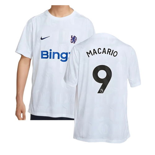 2025-2026 Chelsea Academy Pro Pre-Match Football Top (White) (Macario 9)