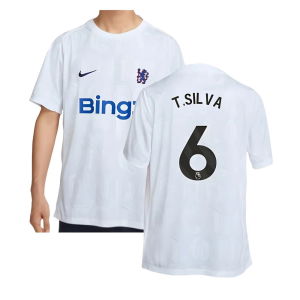 2025-2026 Chelsea Academy Pro Pre-Match Football Top (White) (T.Silva 6)
