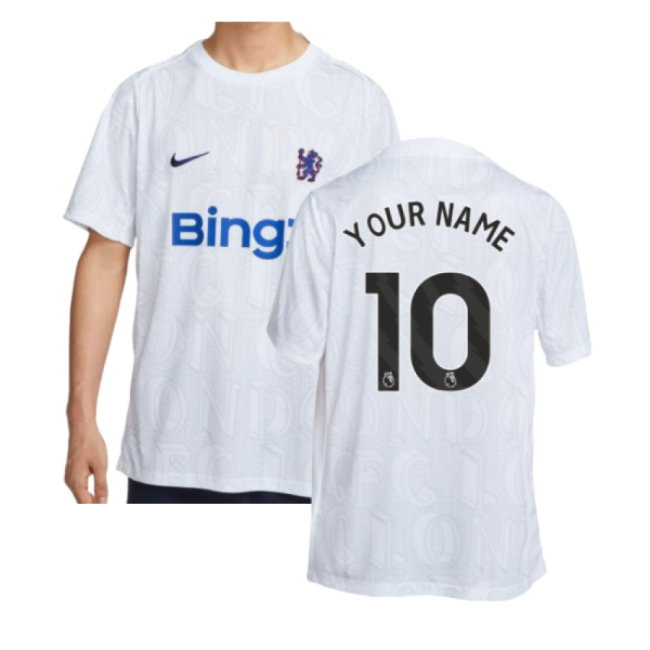 2025-2026 Chelsea Academy Pro Pre-Match Football Top (White) (Your Name)