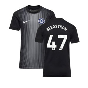 2025-2026 Chelsea Home Goalkeeper Shirt (Black) - Kids (Bergstrom 47)