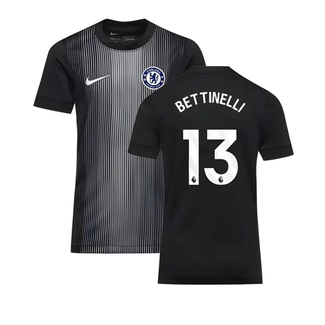 2025-2026 Chelsea Home Goalkeeper Shirt (Black) - Kids (Bettinelli 13)