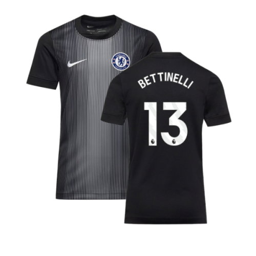 2025-2026 Chelsea Home Goalkeeper Shirt (Black) - Kids (Bettinelli 13)
