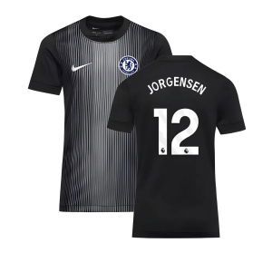 2025-2026 Chelsea Home Goalkeeper Shirt (Black) - Kids (Jorgensen 12)