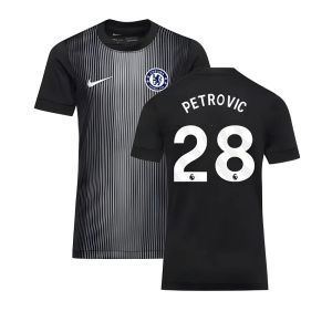 2025-2026 Chelsea Home Goalkeeper Shirt (Black) - Kids (Petrovic 28)