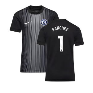 2025-2026 Chelsea Home Goalkeeper Shirt (Black) - Kids (Sanchez 1)