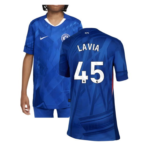 2025-2026 Chelsea Home Shirt (Kids) (Lavia 45)