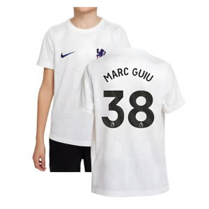 2025-2026 Chelsea Pre-Match Shirt (White) - Kids (Marc Guiu 38)
