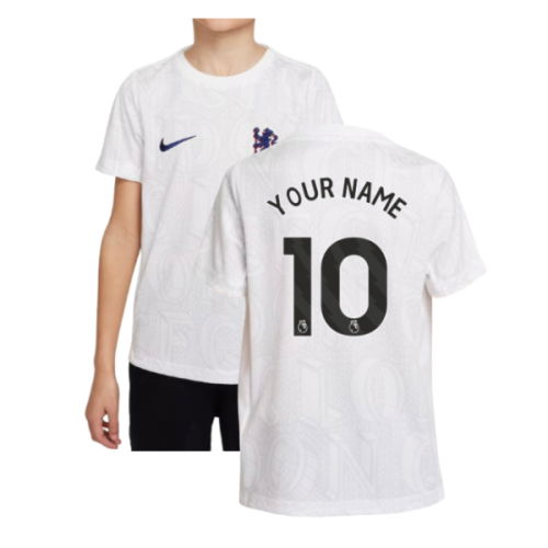 2025-2026 Chelsea Pre-Match Shirt (White) - Kids (Your Name)