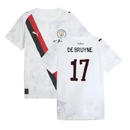2025-2026 KIDSUPER x Manchester City CWC Away Shirt (White) - Kids (De Bruyne 17)