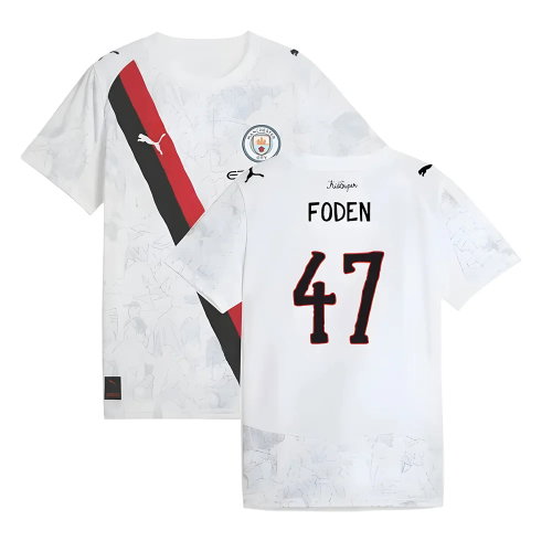 2025-2026 KIDSUPER x Manchester City CWC Away Shirt (White) - Kids (Foden 47)