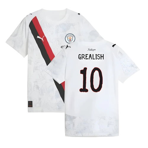 2025-2026 KIDSUPER x Manchester City CWC Away Shirt (White) - Kids (Grealish 10)